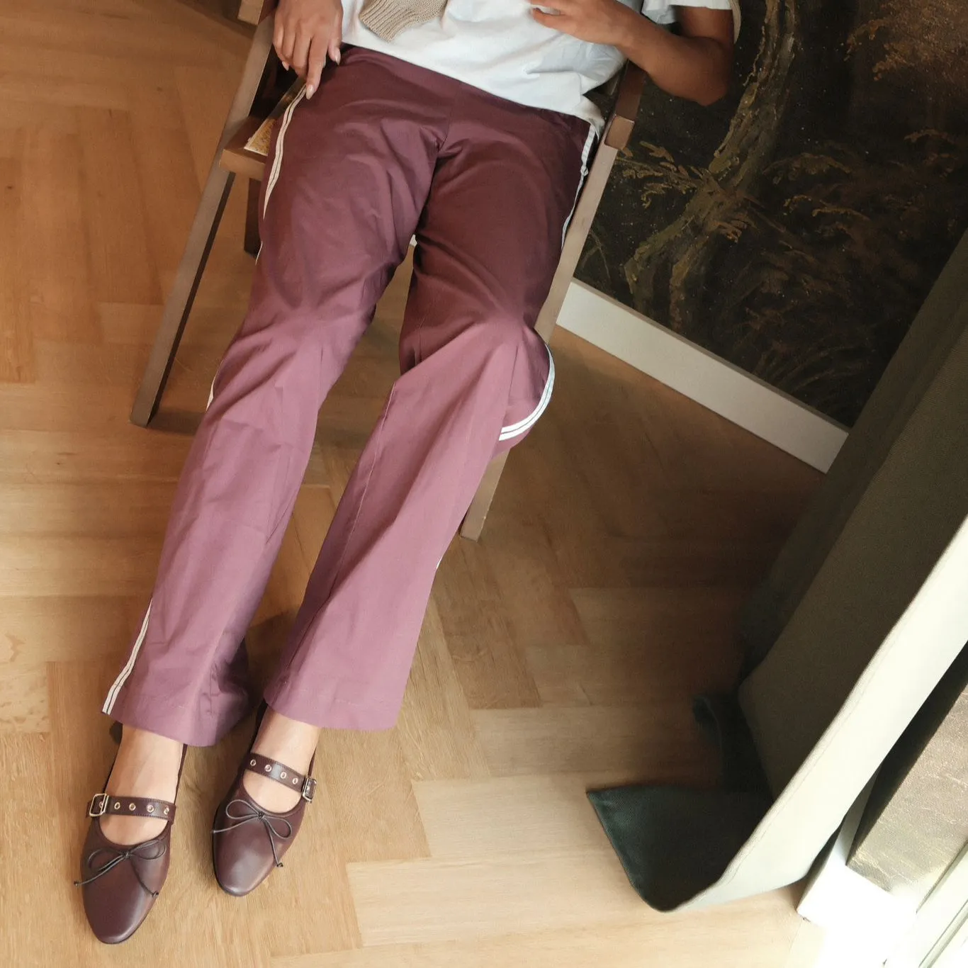 All-day style Flexible Flats Como Buckle - Wine Leather