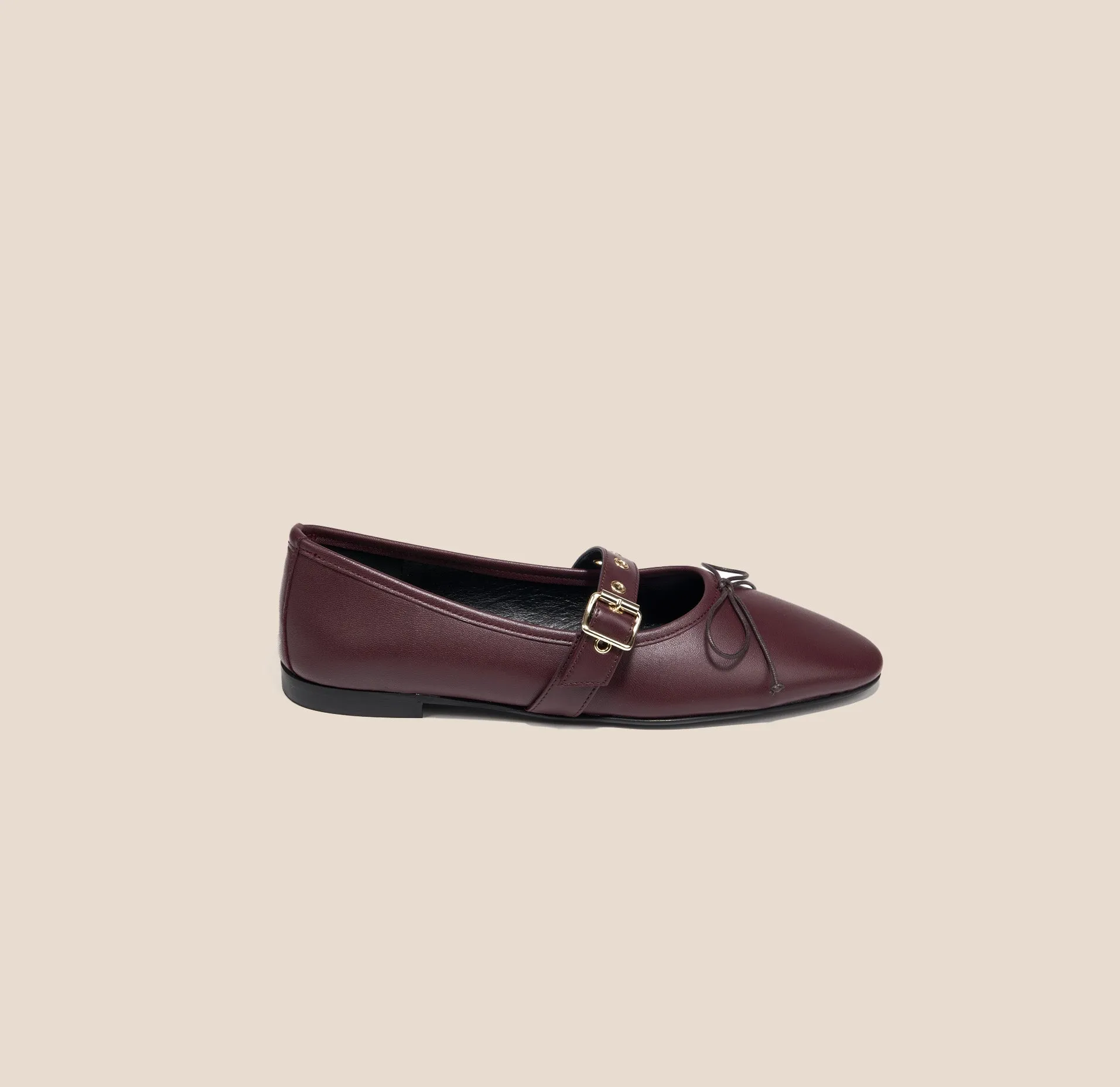 Timeless Design Flats Como Buckle - Wine Leather