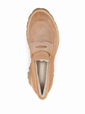Beige Leather Loafers With Comfort-Focused Design And Elegant Detail Versatile Comfort Refined Finish