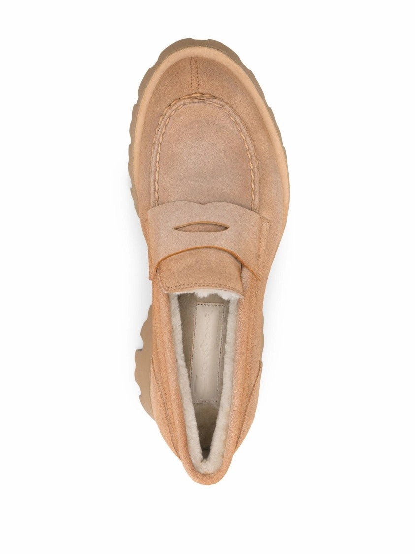 Beige Leather Loafers With Comfort-Focused Design And Elegant Detail Versatile Comfort Refined Finish