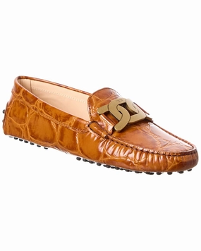 TOD??s Croc-Embossed Leather Loafer Sleek Comfort Soft Finish