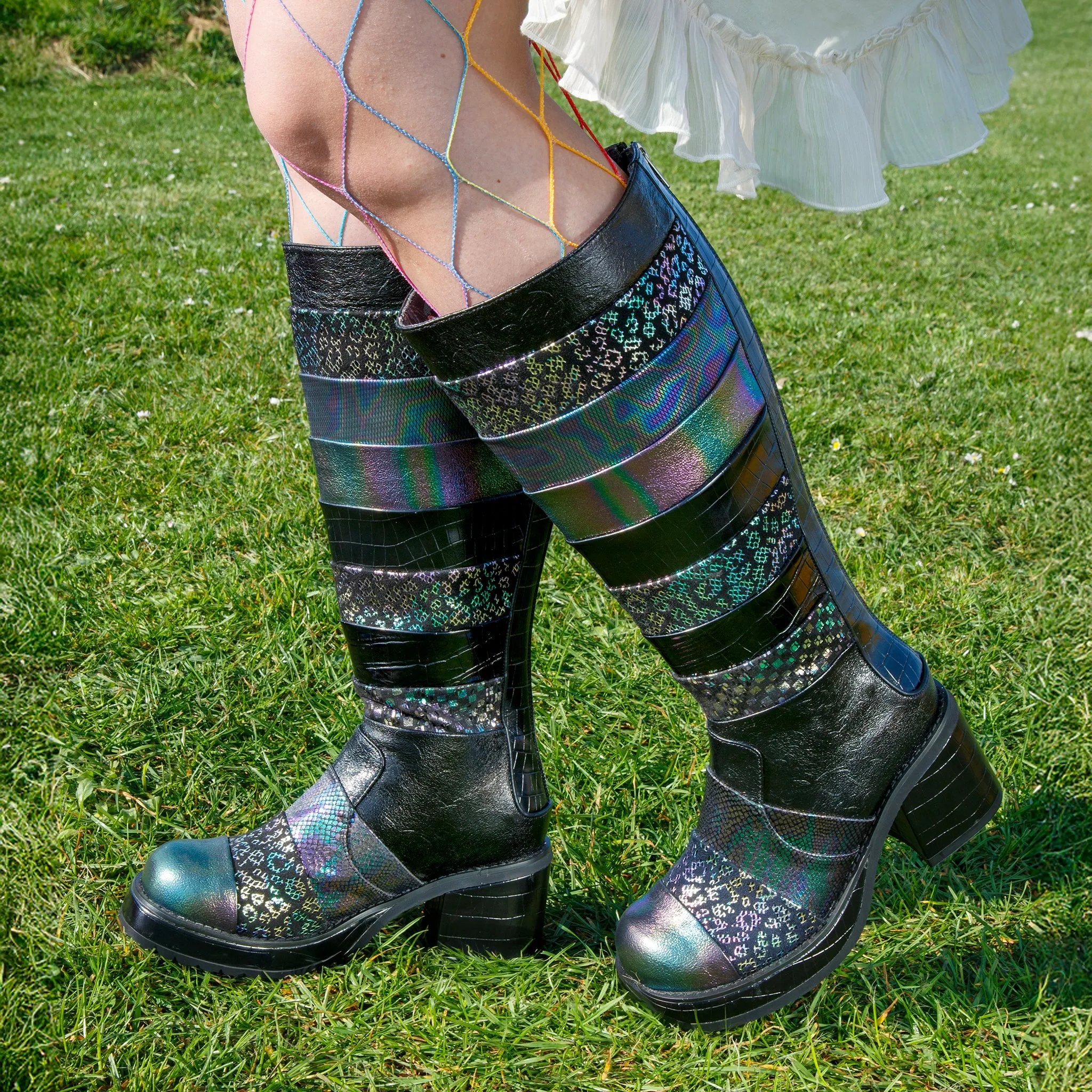 Bridal Flats and Heels Open Toe Pumps Ammonite