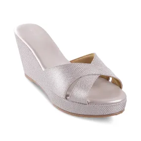 AIYANA- ROSE GOLD WEDGES embossed Vegan Leather Option