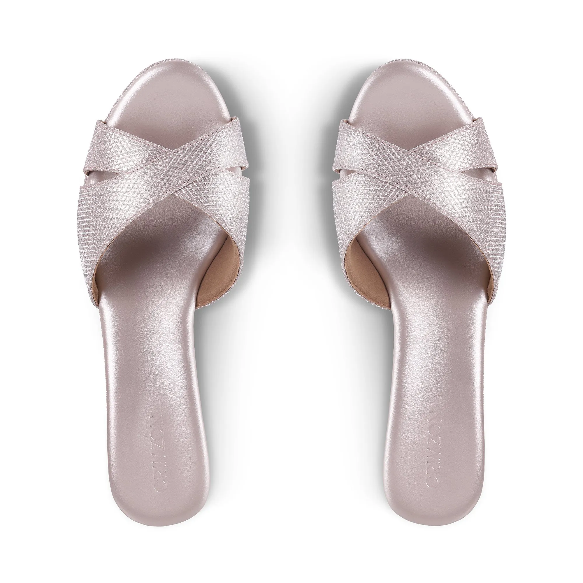 mesh panels AIYANA- ROSE GOLD WEDGES