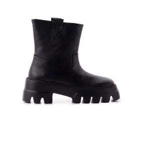 Alaska Black Leather Stylish Step