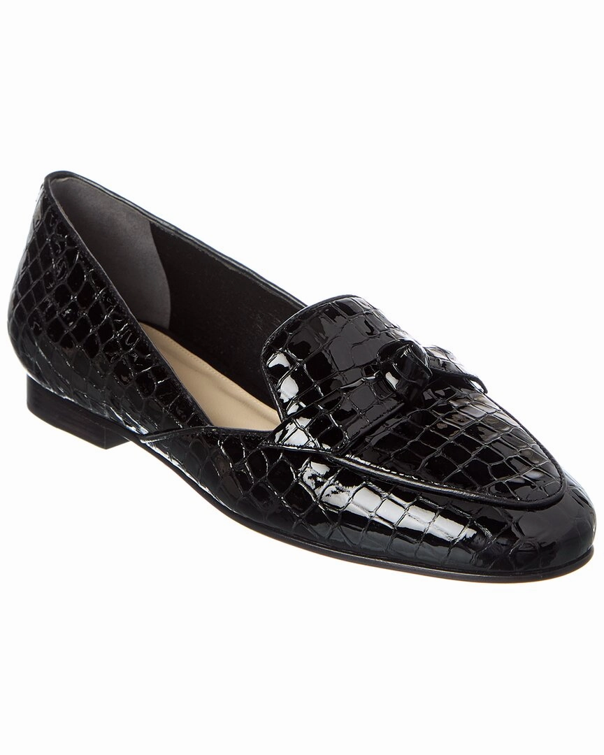 Simple Slip-on Comfort Alexandre Birman Clarita Belgian Croc-Embossed Patent Loafer