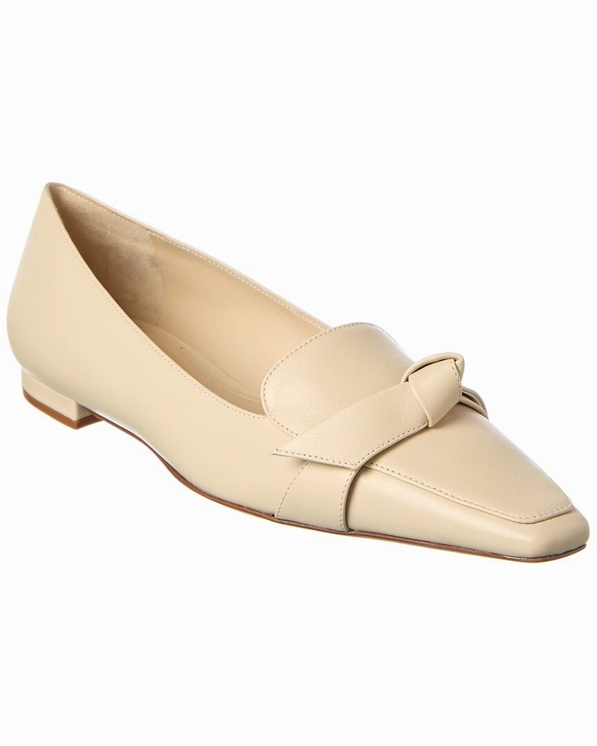 Alexandre Birman Clarita Square Leather Loafer Ground Guard Bright Guard