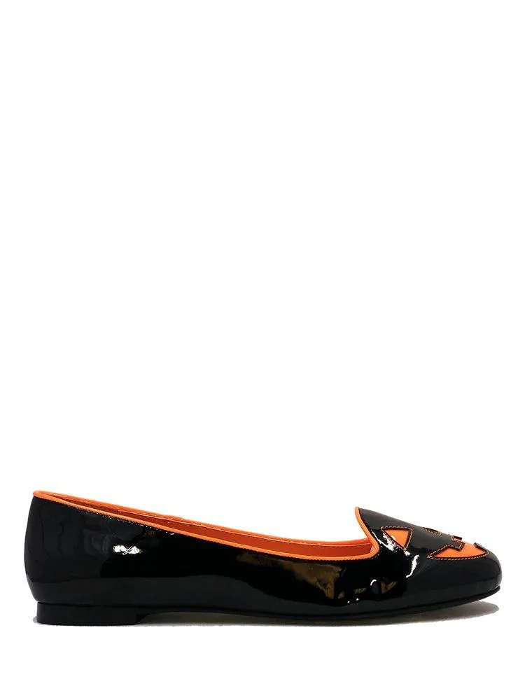 JACKOLANTERN FLAT PATENT - BLACK/ORANGE Ankle Strap