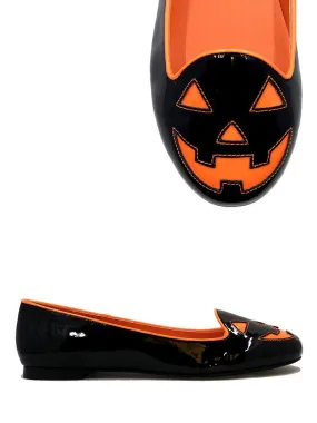 Active Footwear Fashion Walk JACKOLANTERN FLAT PATENT - BLACK/ORANGE