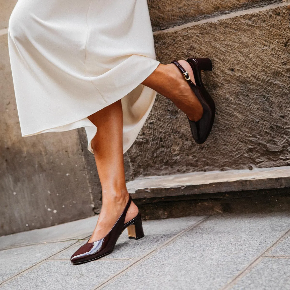 padding - type The Cluny Slingback - Burgundy Patent