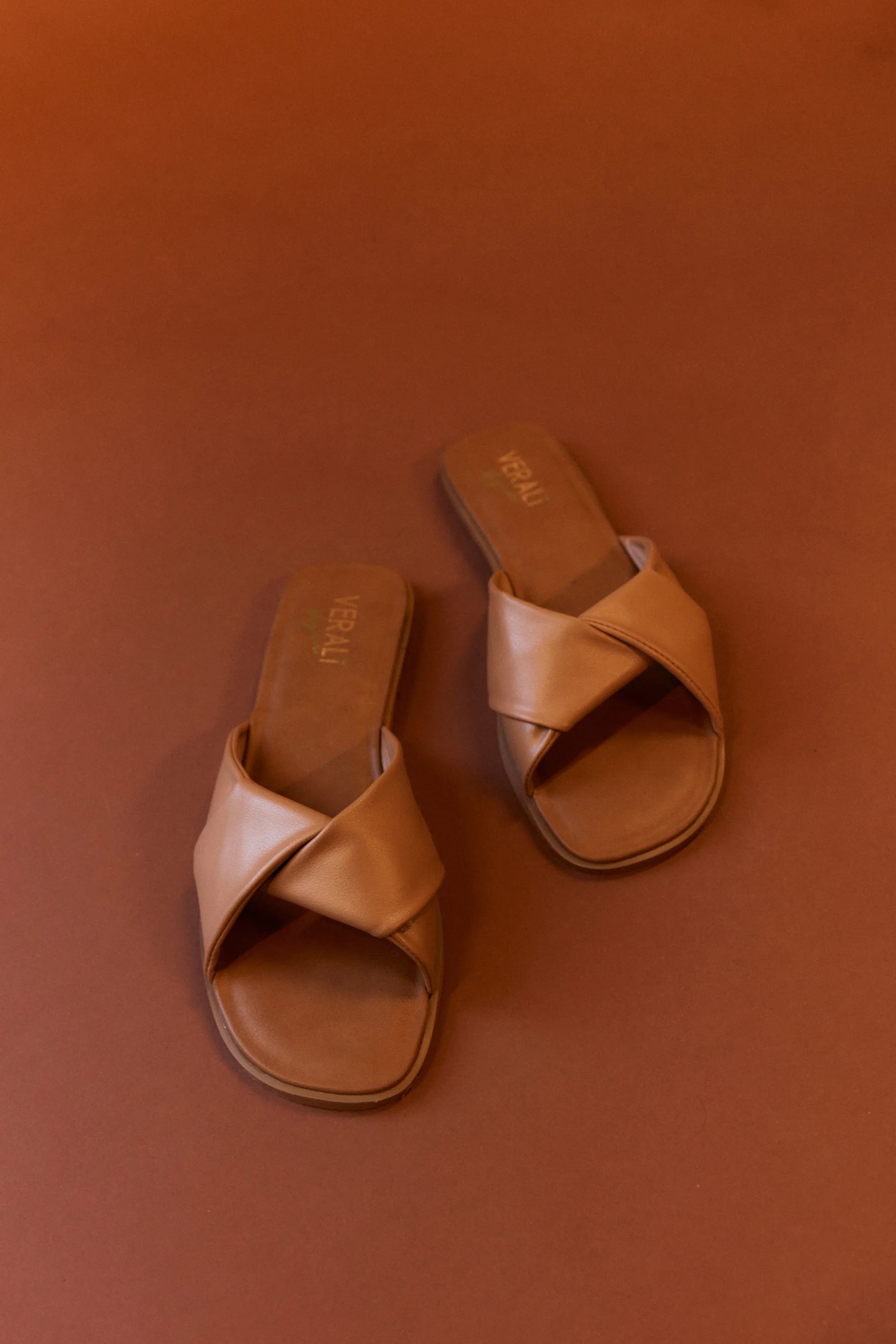 Sage Casual Slides - Dark Camel Tan Summer cool
