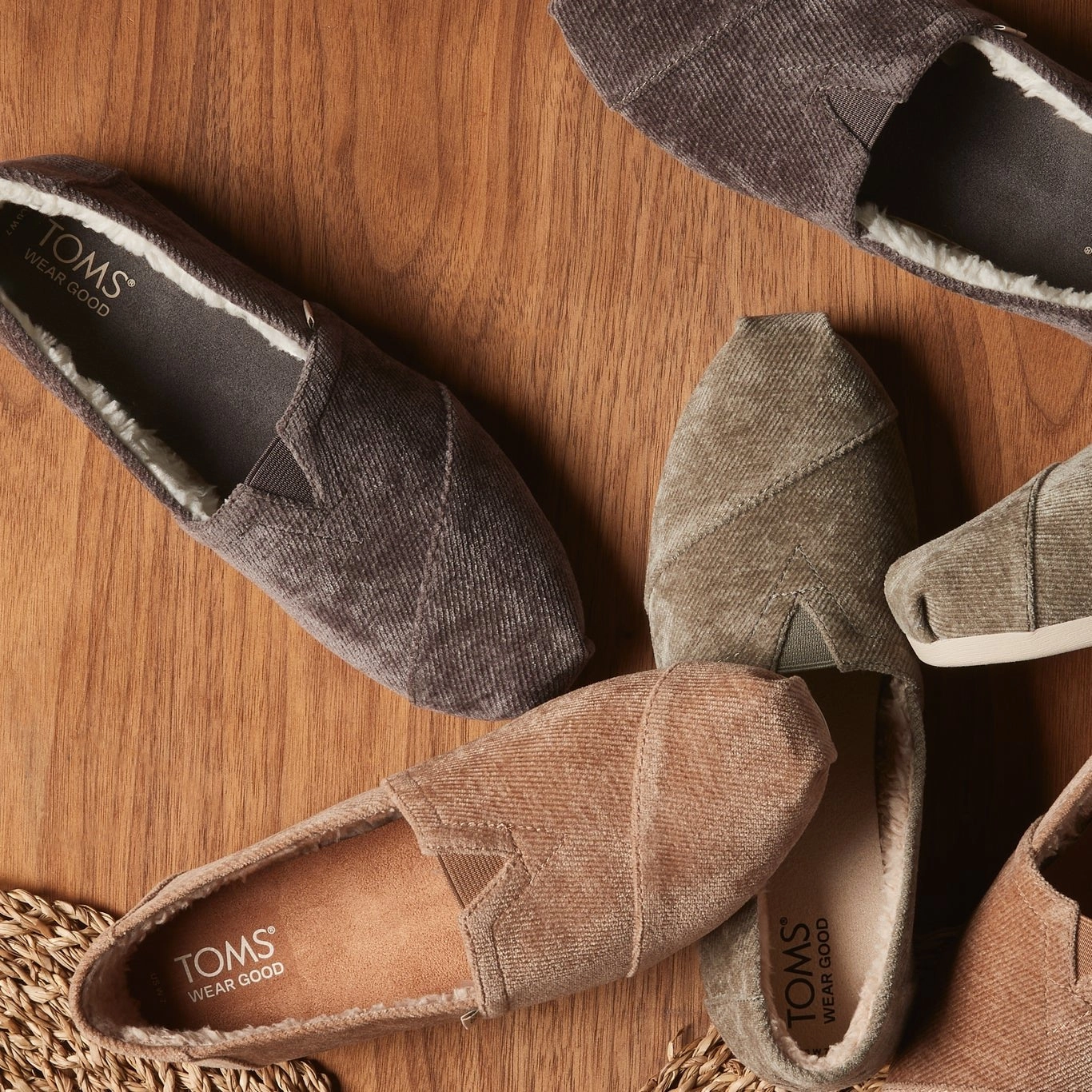 Casual Wear Slip-ons Way Open Alpargata Dark Grey Cozy Corduroy