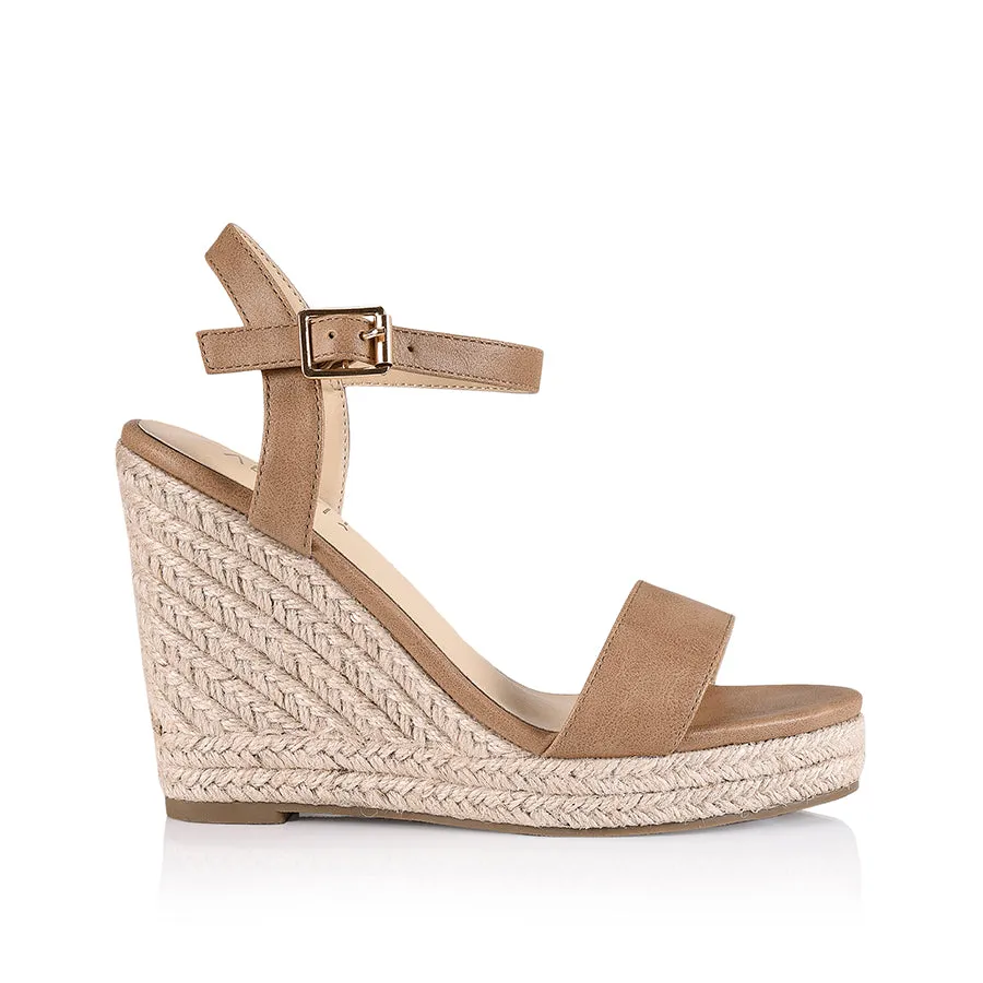 Statement style Comfortable Boots Amaya Rope Wedges - Biscuit Softee