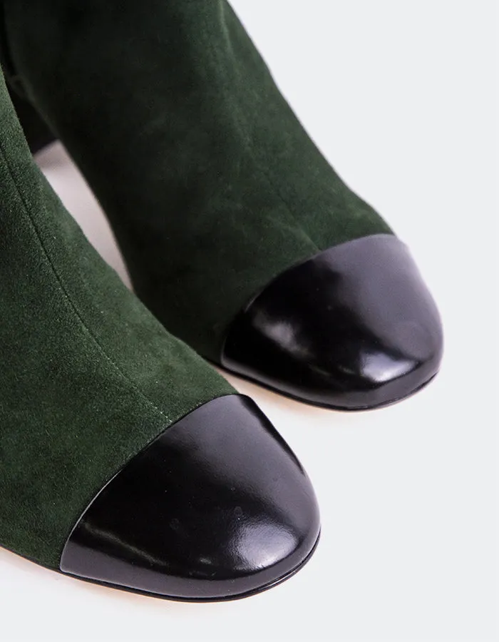 Rozalie Green Suede Classic Boot Look Weatherproof Look