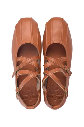 Minimal Design Wave Step Obsession Criss Cross Leather Flats