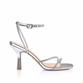 Pepper Strappy Sandals - Silver Metal hardware