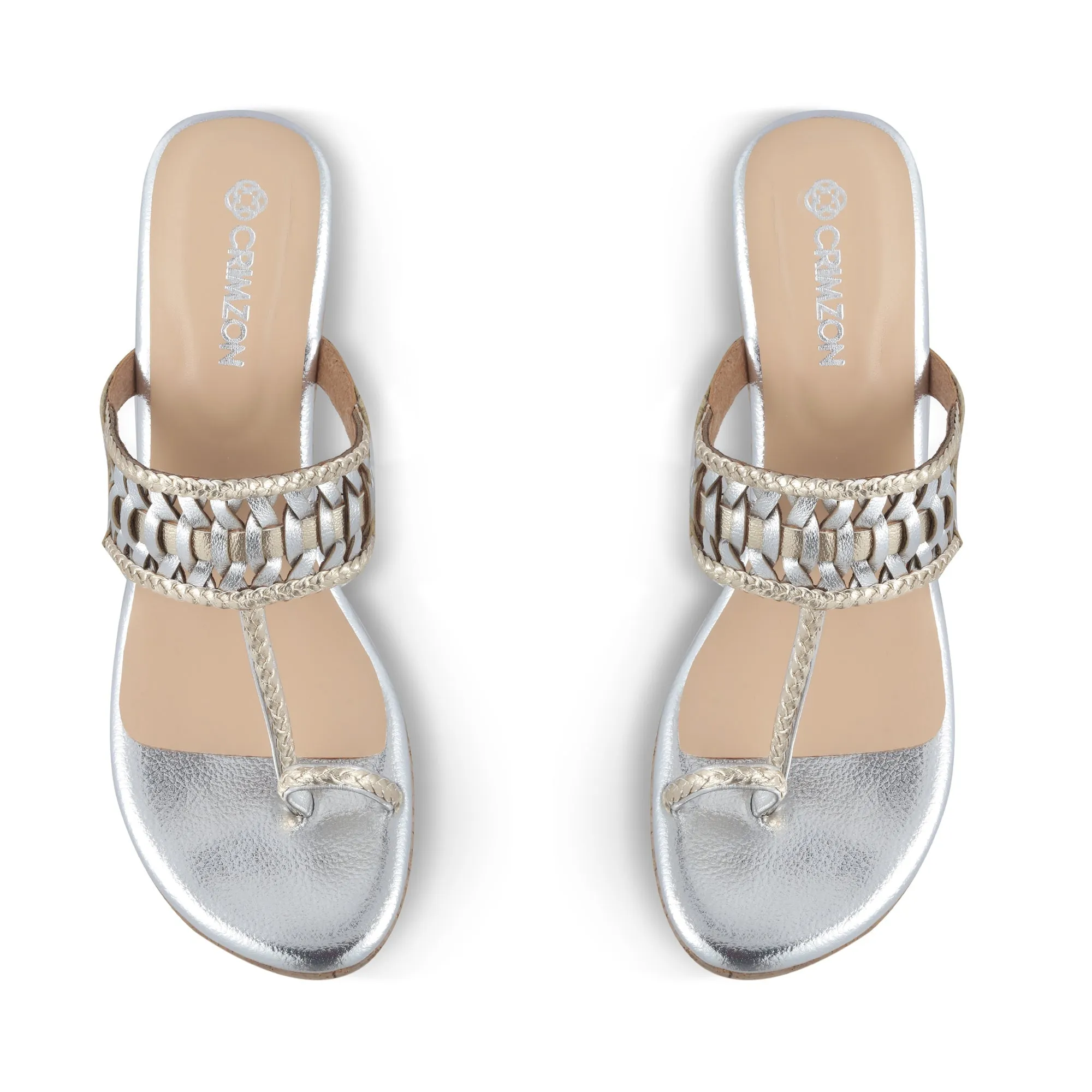 AISHA- SILVER KOLHAPURIS Dark comfortable user