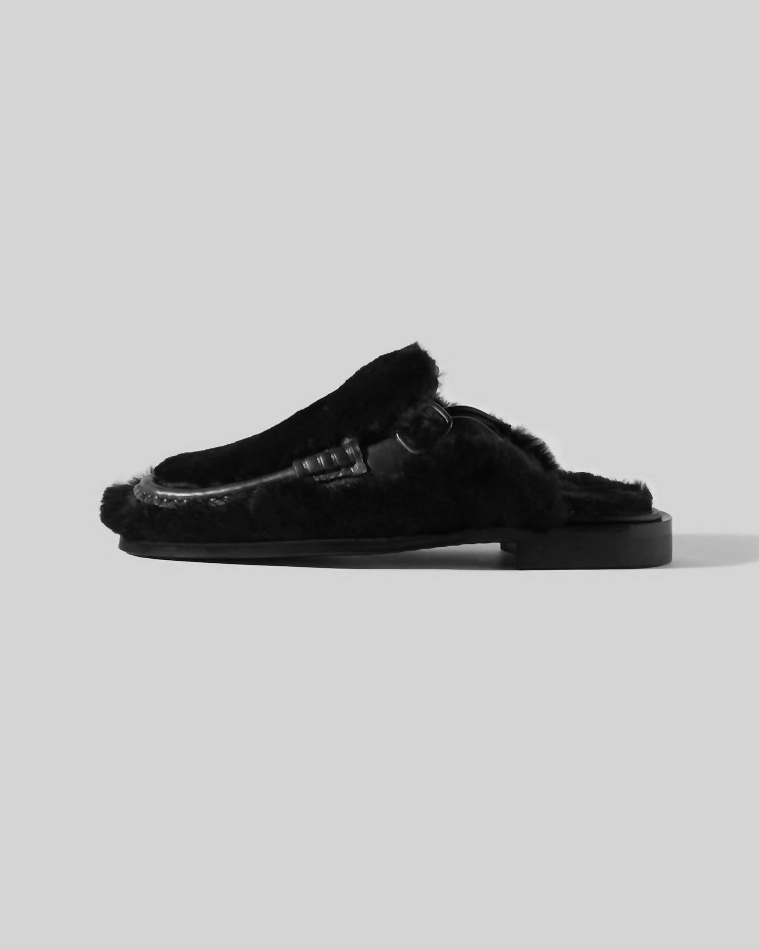 Barraca Shearling Clog Loafer In Black Daily Pace