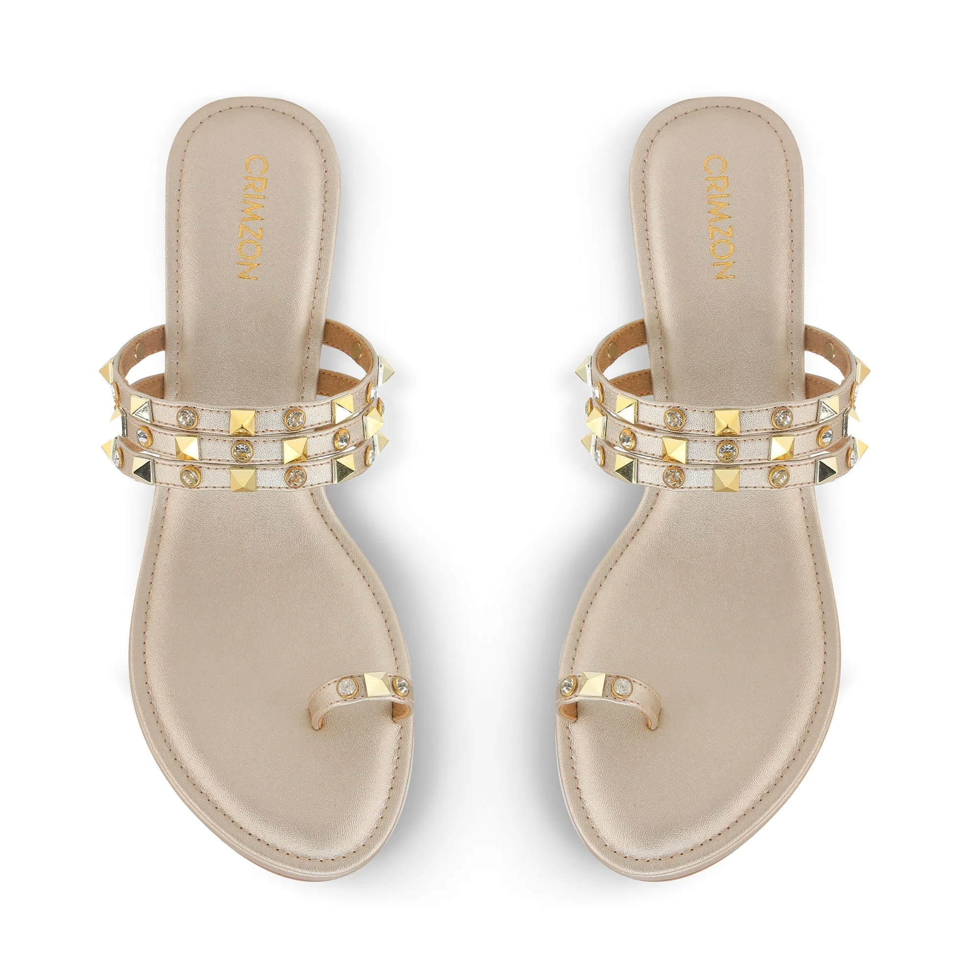 Midday Comfort Trendy Boots BELLA- GOLD KOLHAPURIS