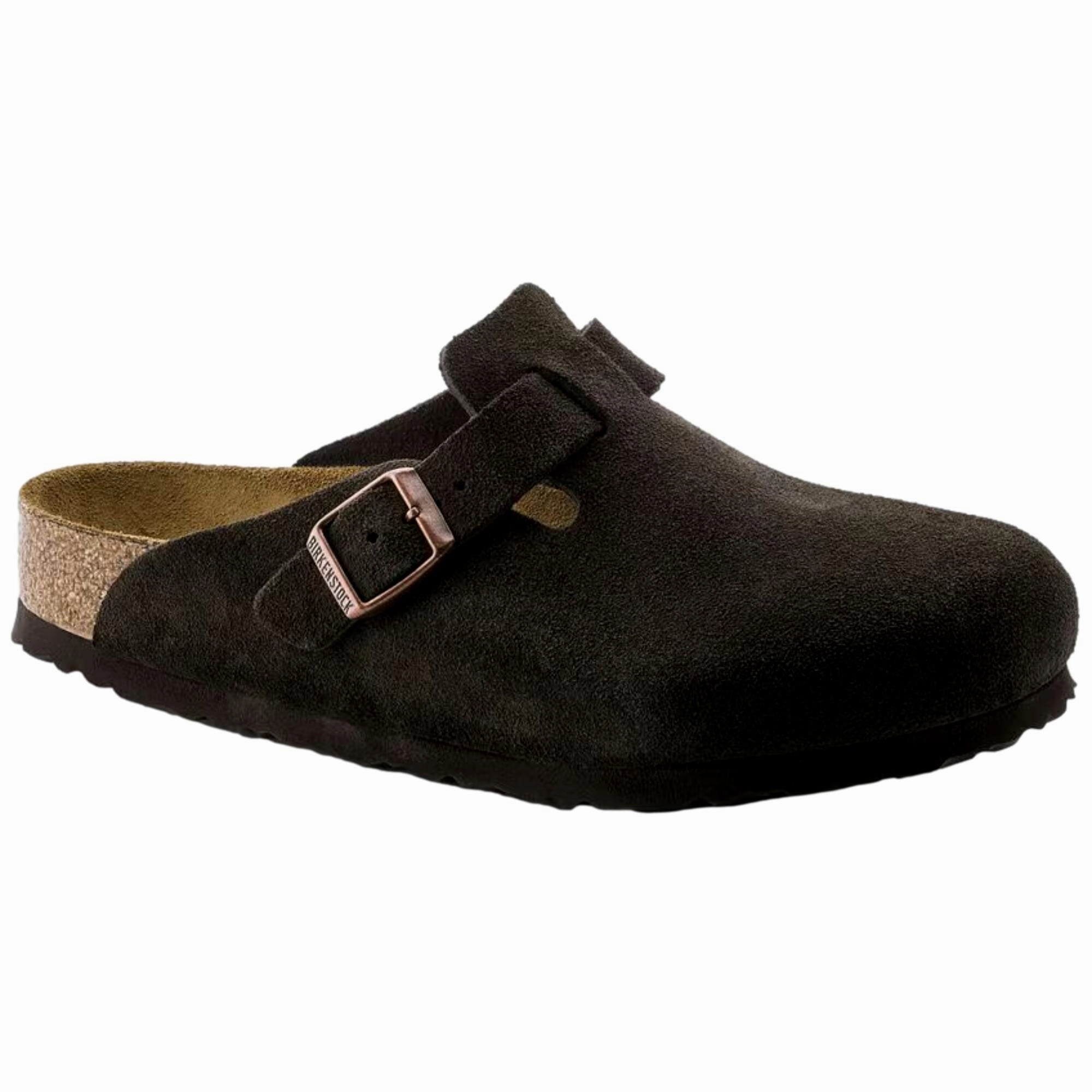 Effortless Leather Slip-ons Walk Safe Birkenstock Boston BS Mocca  660461 Women's