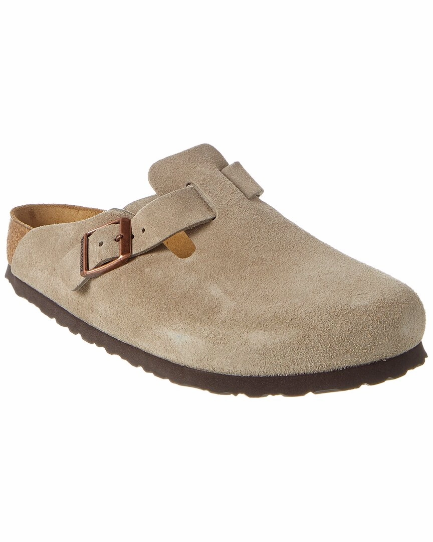 Birkenstock Women's Boston Soft Footbed Suede Leather Clog foldable Cool Dash