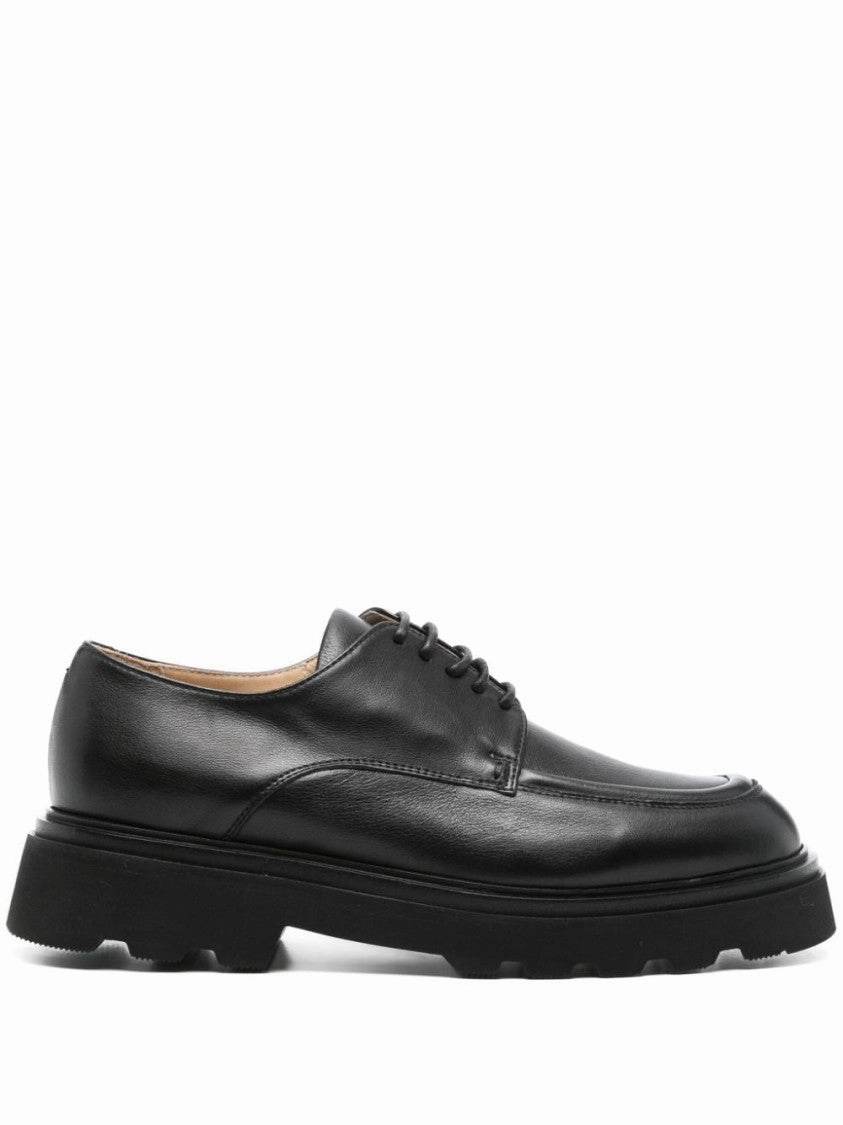 Black Leather Loafers With Durable Rubber Sole Minimalist