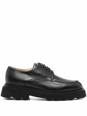 Black Leather Loafers With Durable Rubber Sole Minimalist
