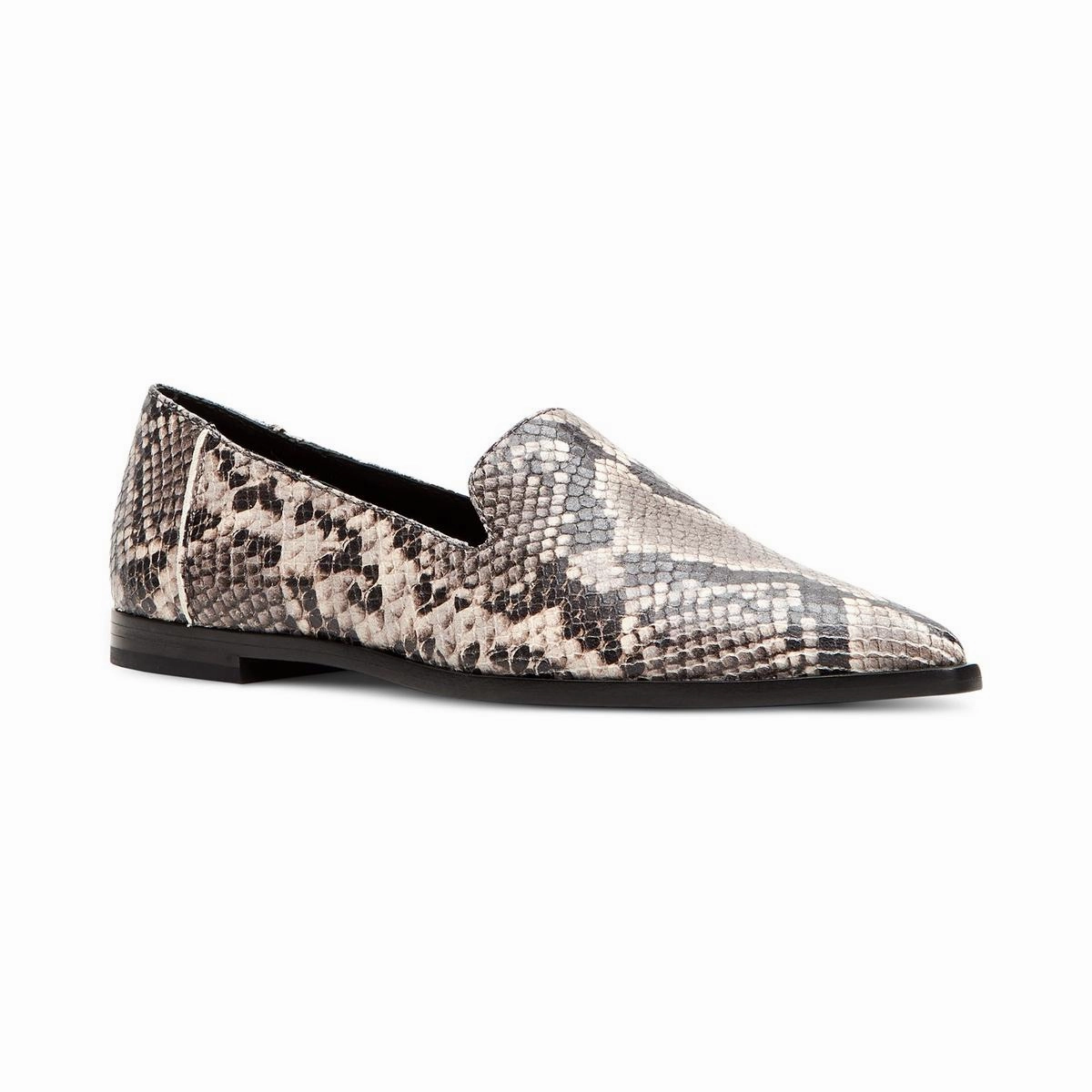 Kenzie Venetian Womens Snake Print Pointed Toe Loafers Coffee Spot Lane Daily Guard