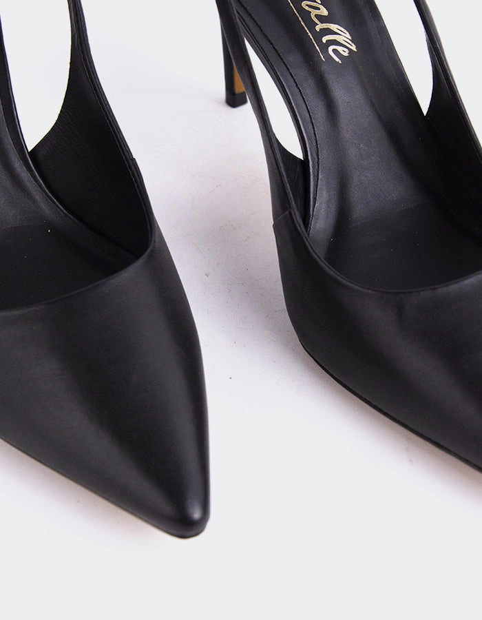 Borage Black Leather Seasonal High Heels