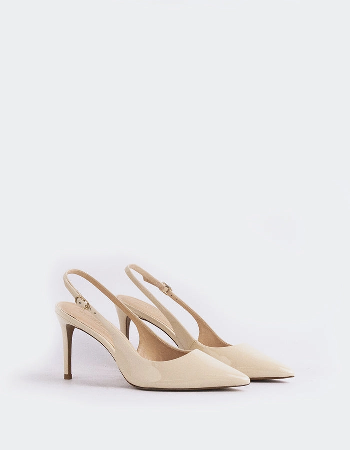 Floral Design Heels Borage Nude Patent
