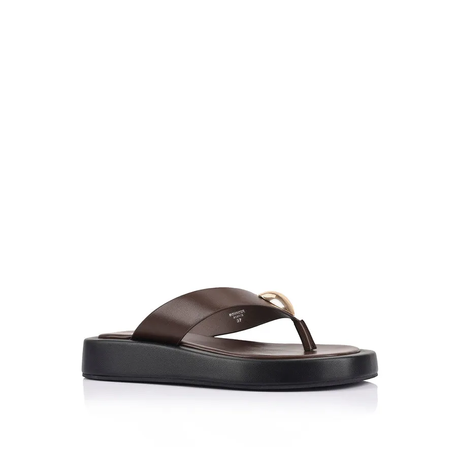 Bosley Platform Thongs - Chocolate Brown Nature Trek City Roof