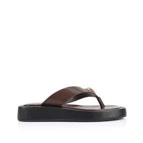 Storm Sky Harbor Dock Bosley Platform Thongs - Chocolate Brown