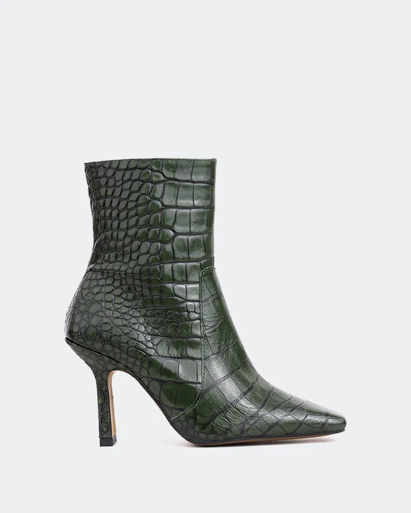 Bourget Green Croco Textured Surface Anti Slip Sole