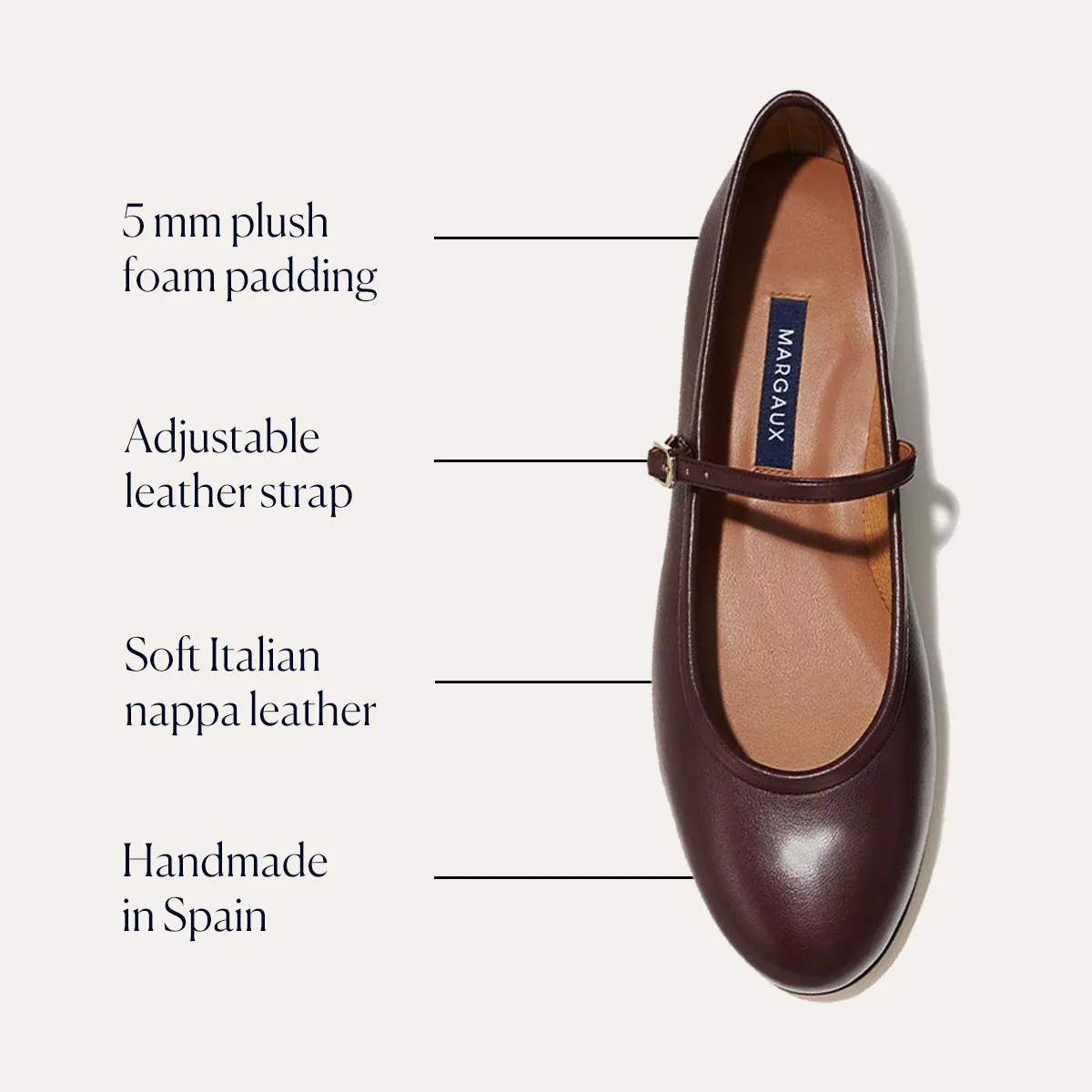 The Demi Jane - Burgundy Nappa non - slip user Lightweight TPU Frame