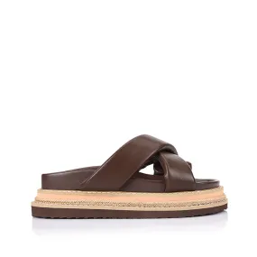 Shore Walk Thelma Flatform Slides - Chocolate Brown