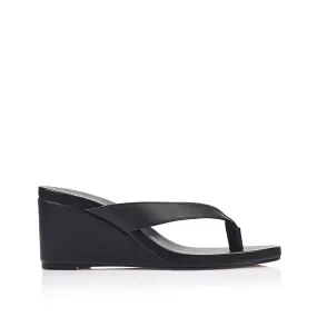 Work Heels Polly Thong Wedges - Black