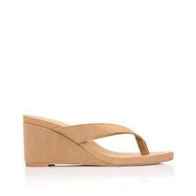 Polly Thong Wedges - Camel Tan Micro Day Ready