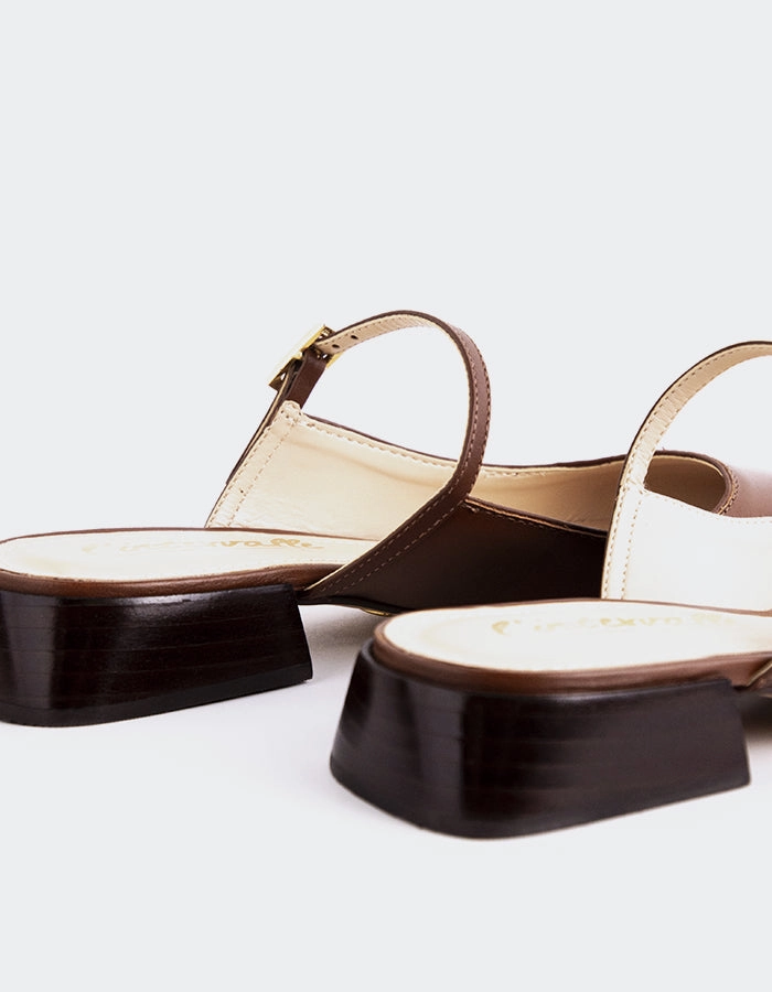 Comfortable Relief Flat Sole Calantha Cognac Leather