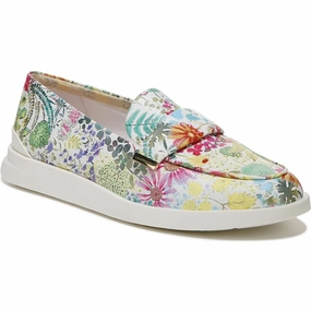 Calinda Womens Faux Leather Floral Print Loafers Steady Walks Trendy Cushioning