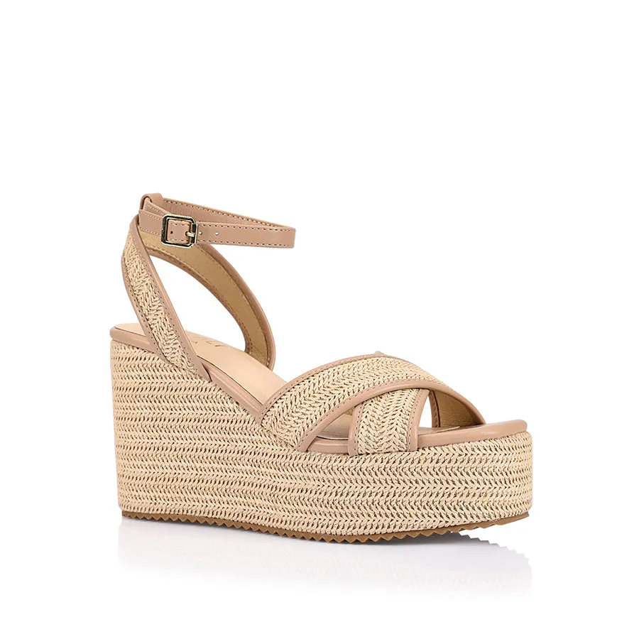 Callipo Raffia Wedges - Beige/Raffia Anti Slip Feature Statement style