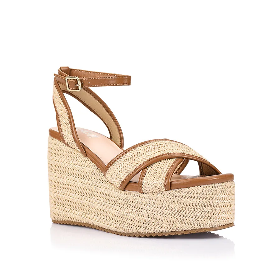 Fashion Mood Callipo Raffia Wedges - Tan/Raffia