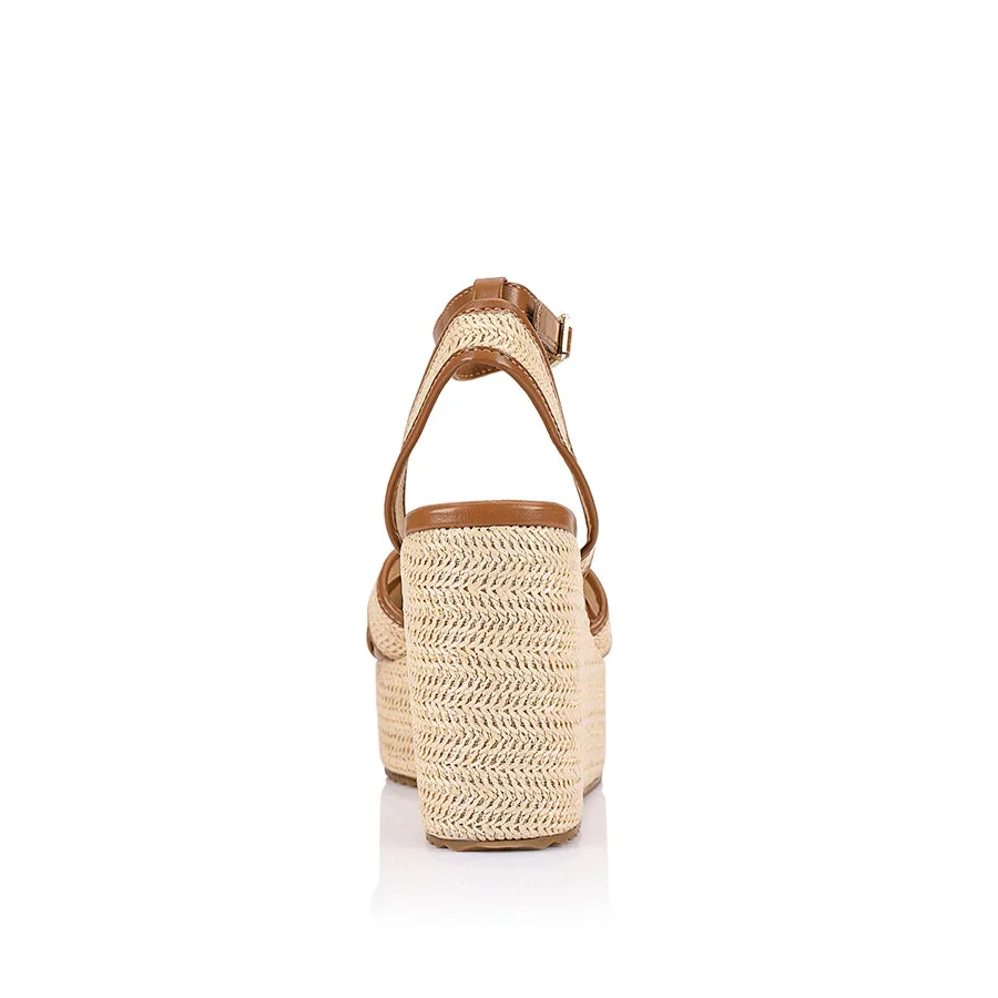 Callipo Raffia Wedges - Tan/Raffia Romantic Heels