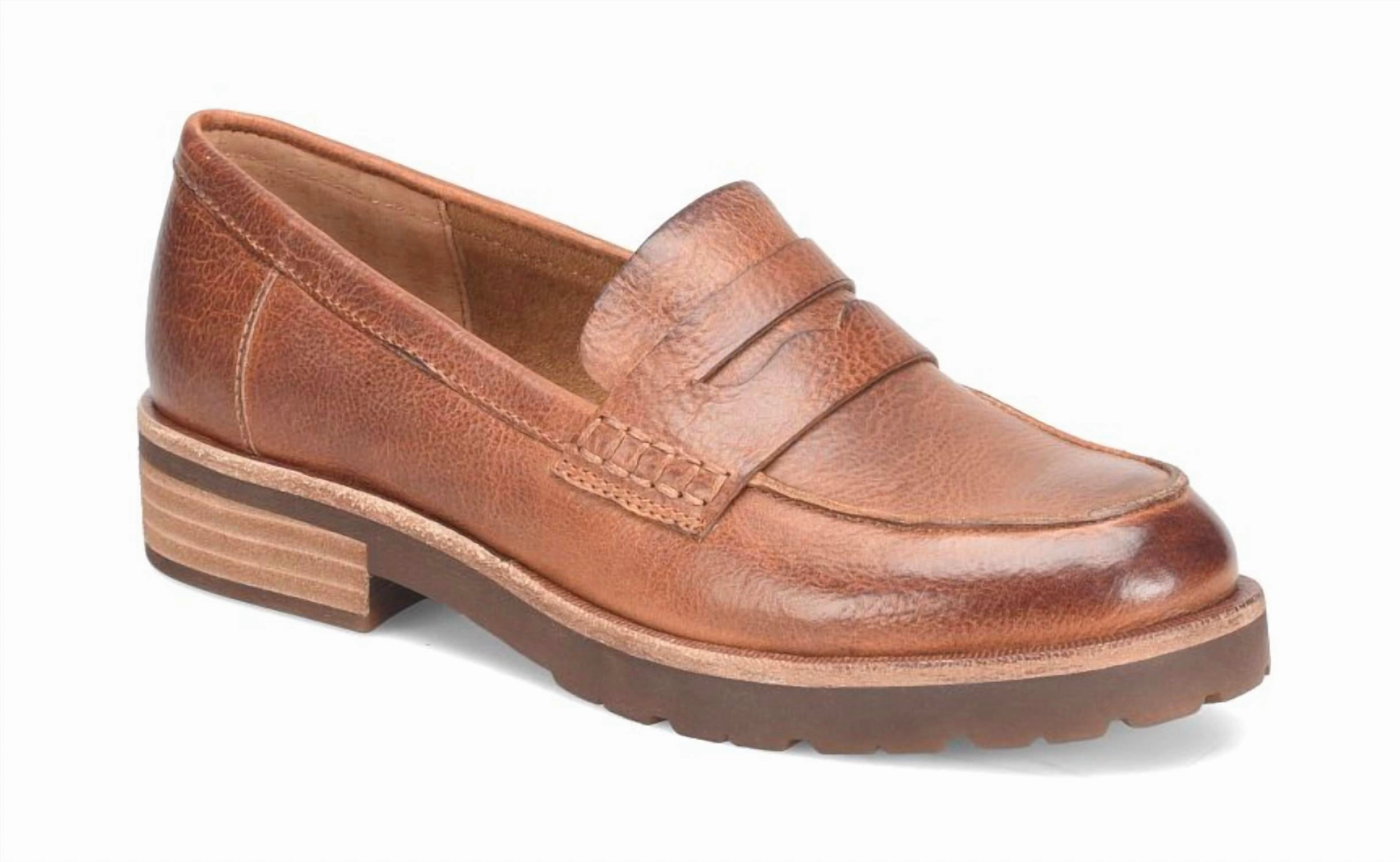 Simple Slip-on Comfort Closed   Toe Carlisle Loafer In Tan