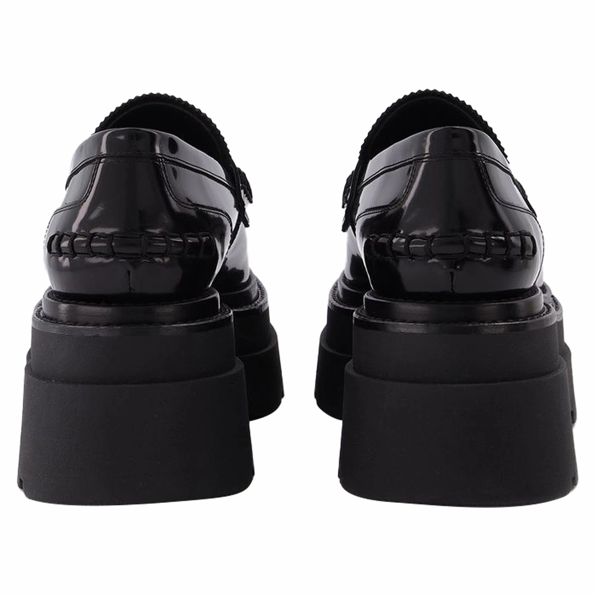 Carter 75 Platform Loafers in Black Leather Comfort Cushion Street Flow Pro