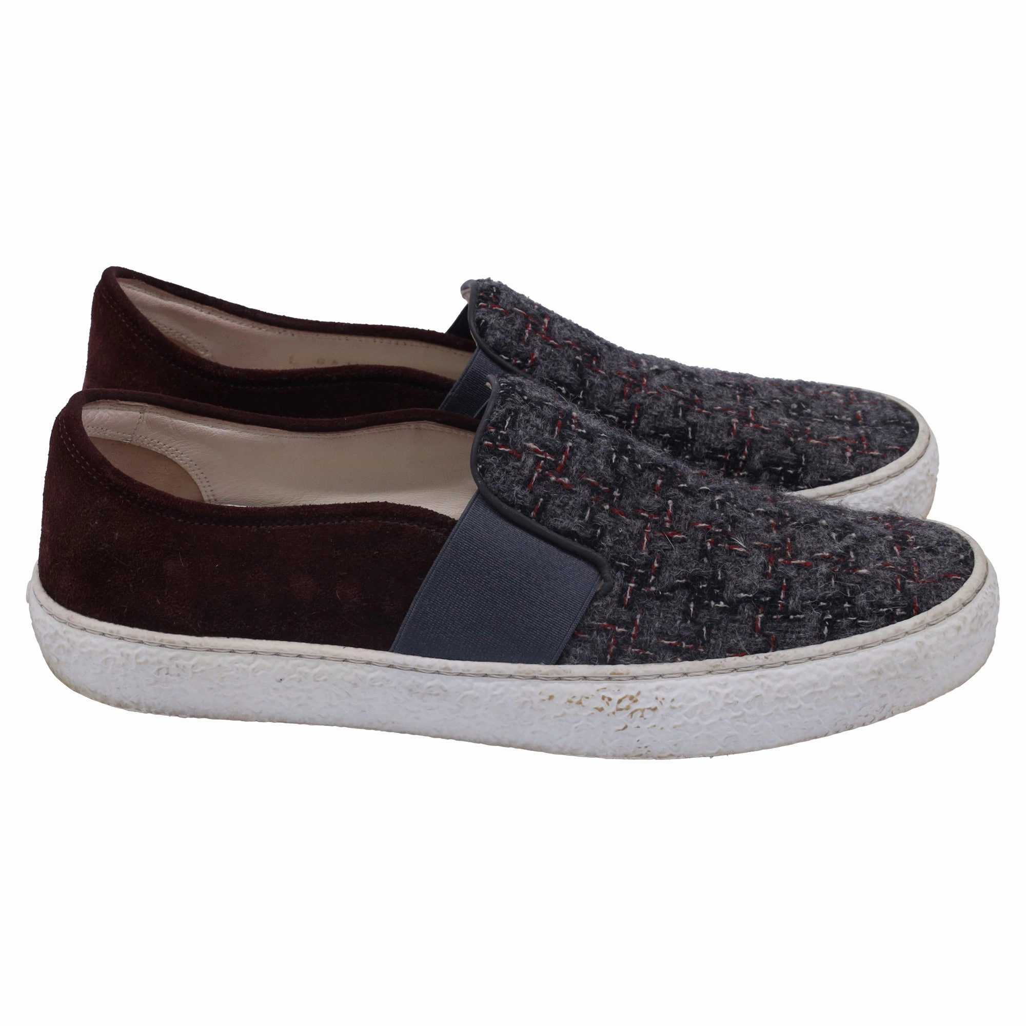 Fashionable Fit Chanel CC Tweed Slip-On Sneakers in Multicolor  Wool