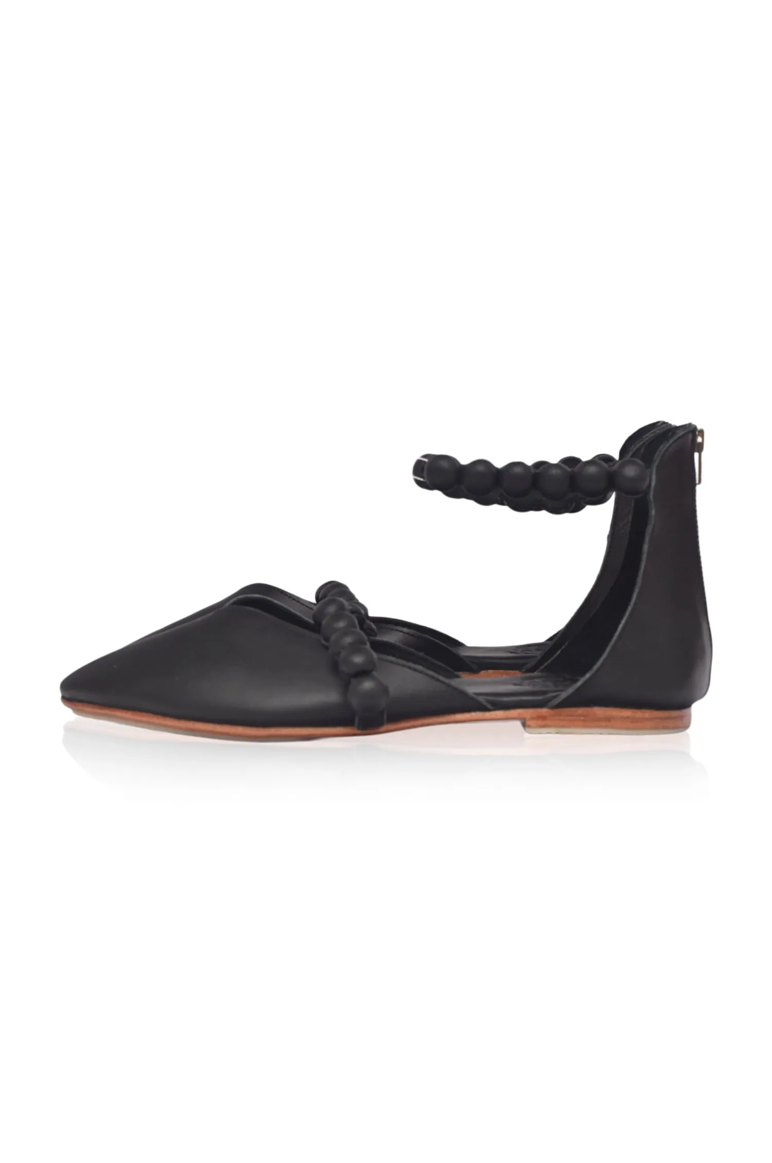 Carmella Pointy Toe Leather Flats Ship Glow Reef Glow