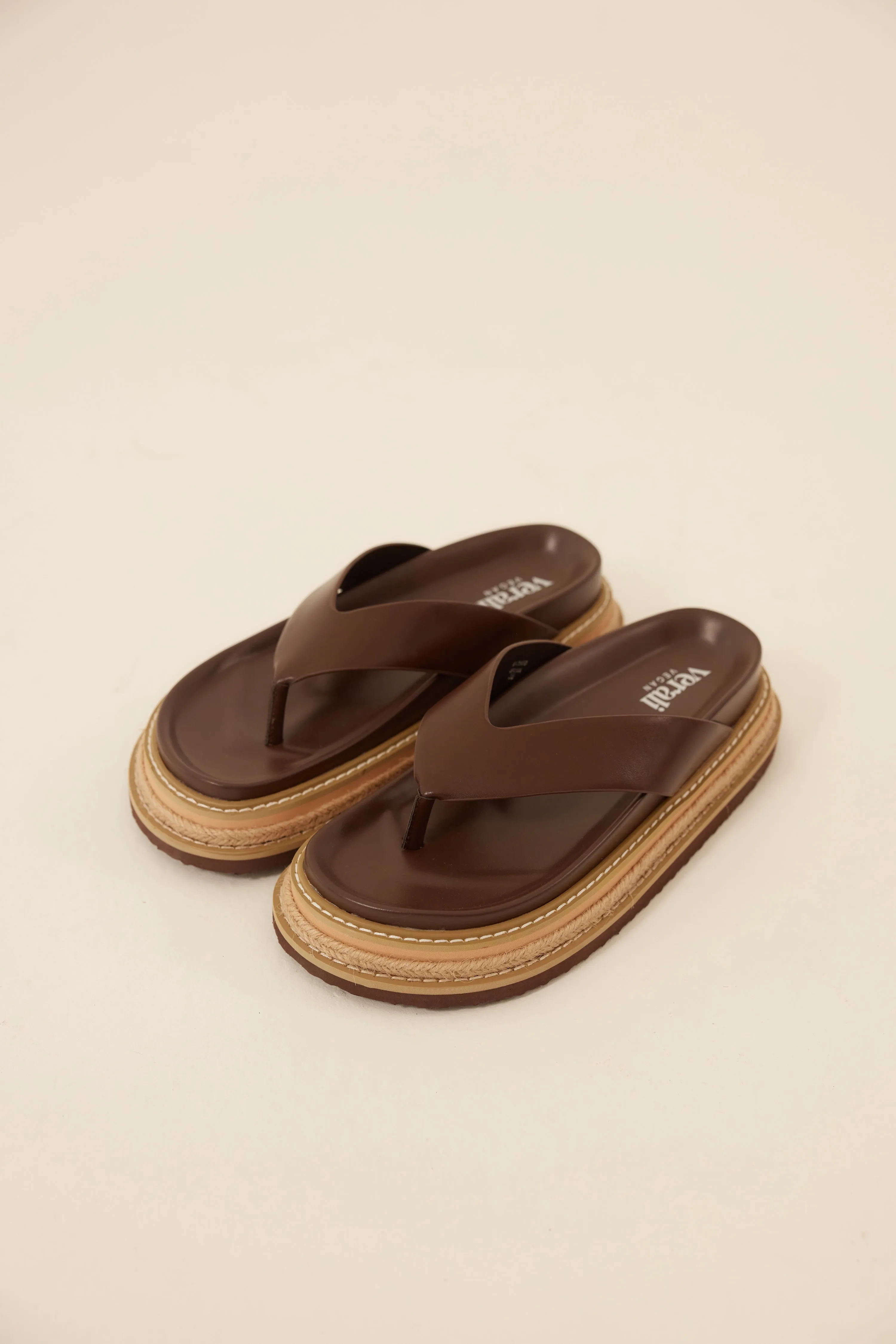 Theo Platform Thongs - Chocolate Brown Reef Glow
