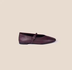 Cori - Wine Leather Family Time Supportive Design Flats