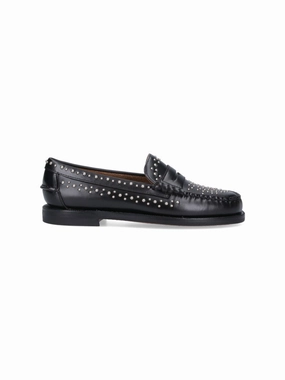Open Path Lane Dan Studs" Loafers ?C Black