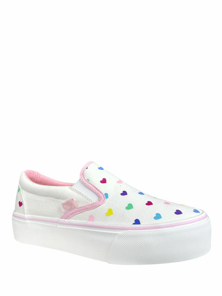 Stretchable Fabric CHILL HEARTS - WHITE PASTEL